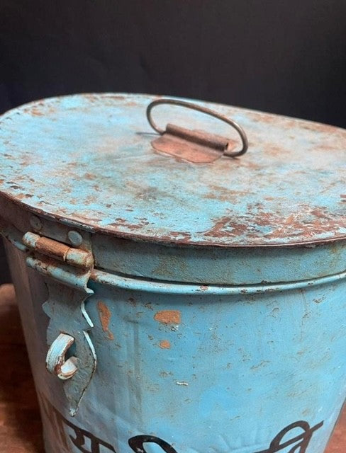 Boîte de rangement vintage d'Inde bleue