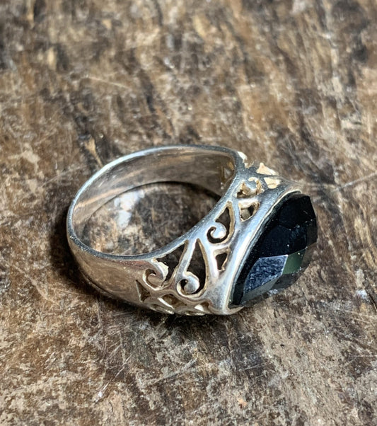 Zilveren ring 925 - onyx - Rootz Gallery