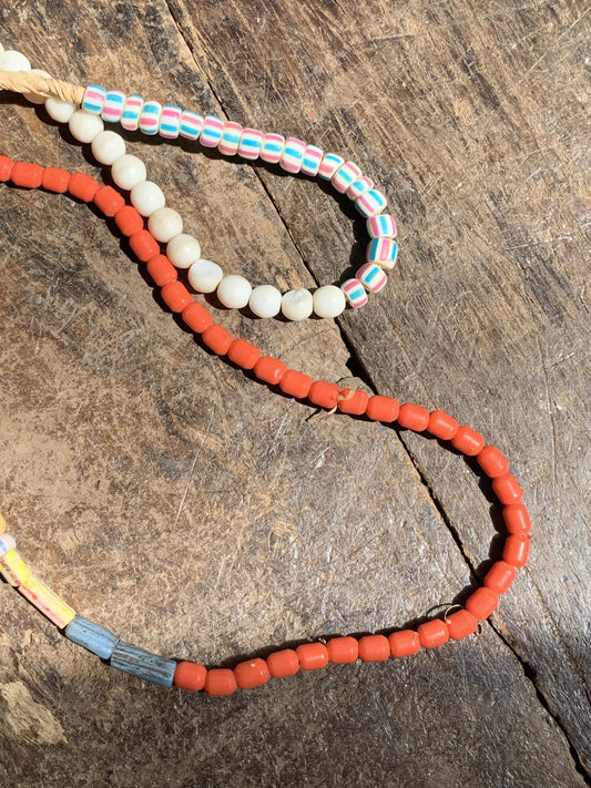 Vintage handelskralen ketting uit Ghana multicolor - Rootz Gallery