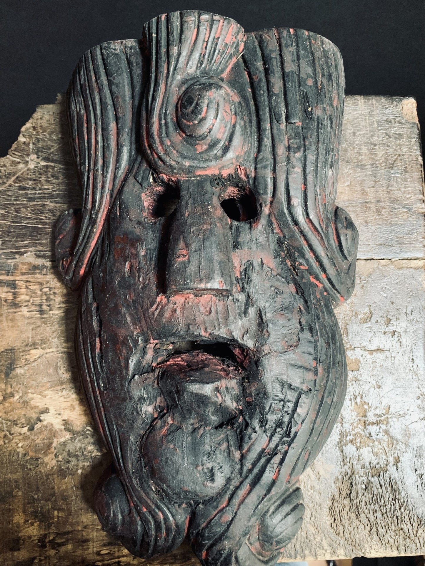 Wooden shaman mask from Nepal