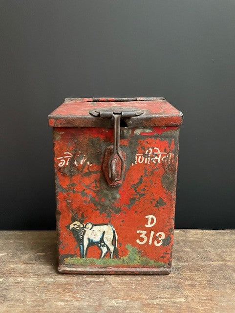 Vintage Nandi donation box from India