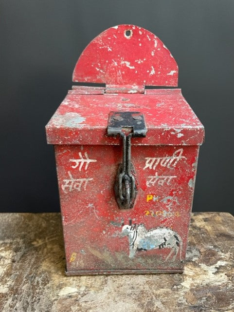 Vintage Nandi donation box from India