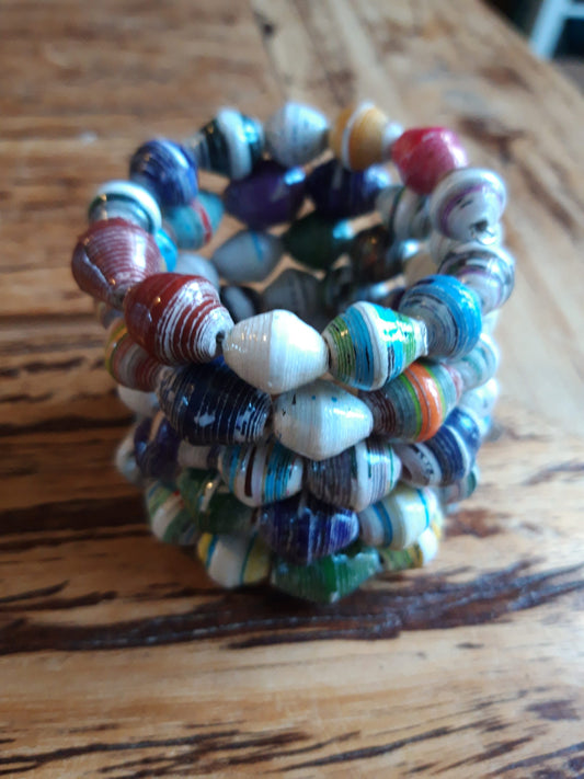 Recycled paper beads bracelet from Ethiopia