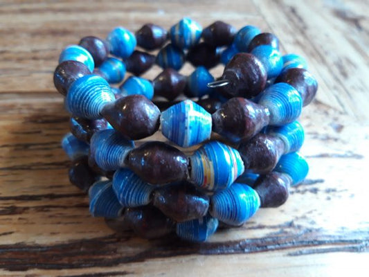 Recycled paper beads bracelet from Ethiopia