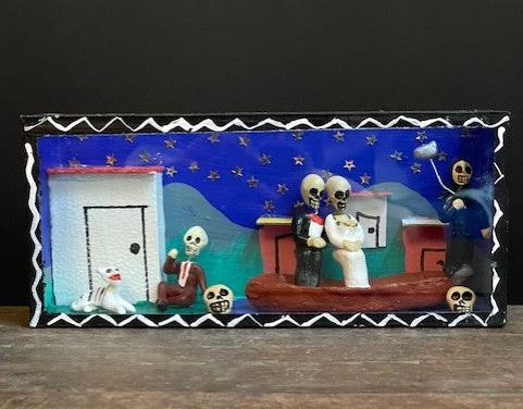 Diorama Dag van de Doden uit Mexico - Huwelijksbootje