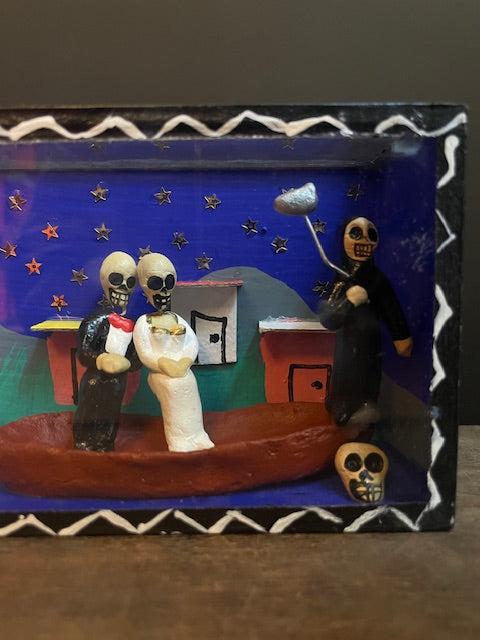 Diorama Dag van de Doden uit Mexico - Huwelijksbootje