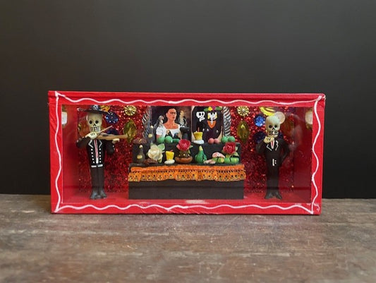 Diorama Dag van de Doden uit Mexico - Ofrenda gitaristen