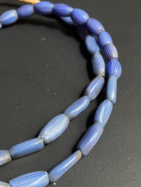 Vintage trade bead necklace from Ghana blue 