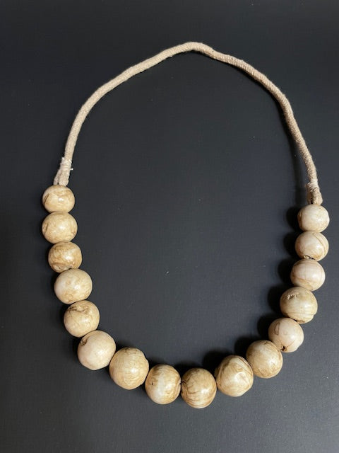 Fossil conch shell necklace from Nepal 