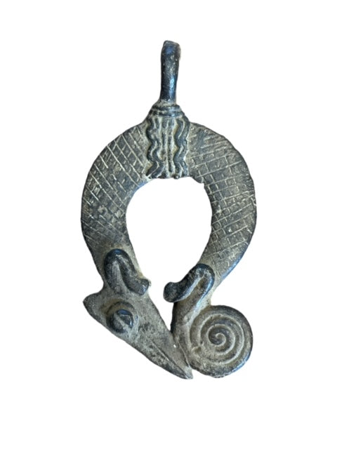 Bronzen amulet van de Lobi uit Burkina Faso - kameleon