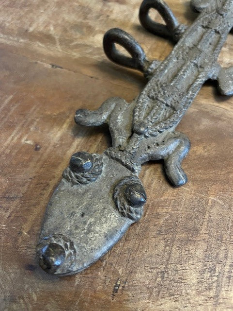 Bronzen amulet van de Lobi uit Burkina Faso - krokodil groot