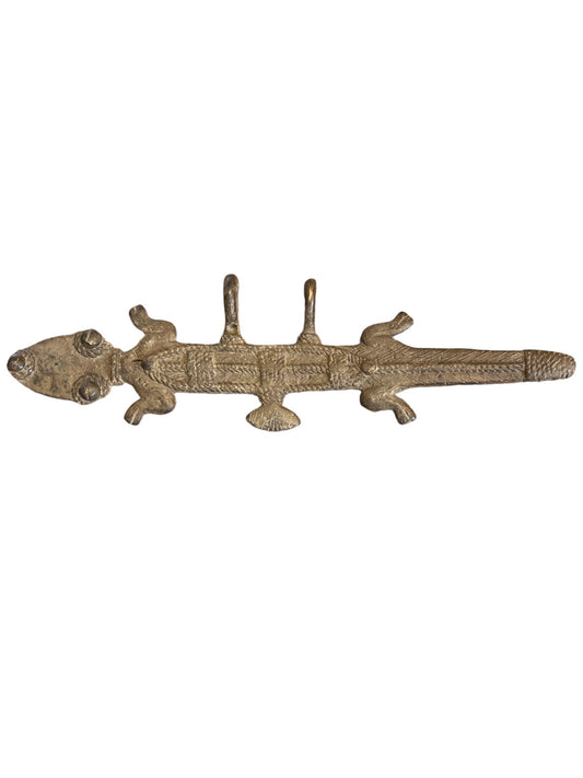 Bronze amulet of the Lobi from Burkina Faso - large crocodile