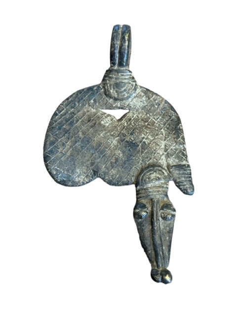 Bronzen amulet van de Lobi uit Burkina Faso - slang