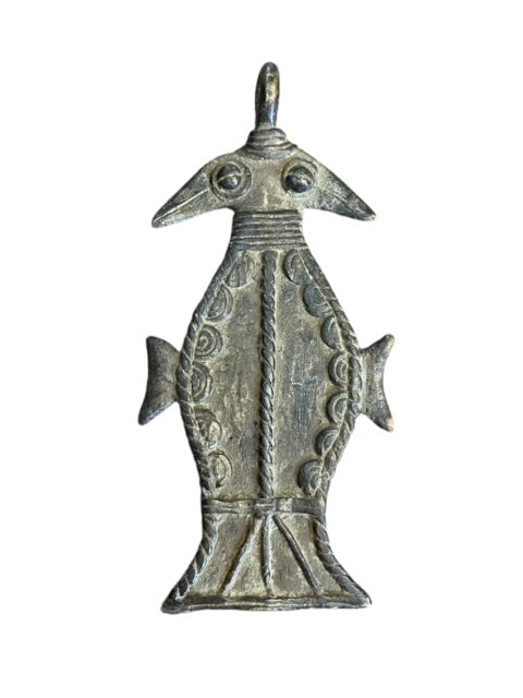 Bronzen amulet van de Lobi uit Burkina Faso - vogels