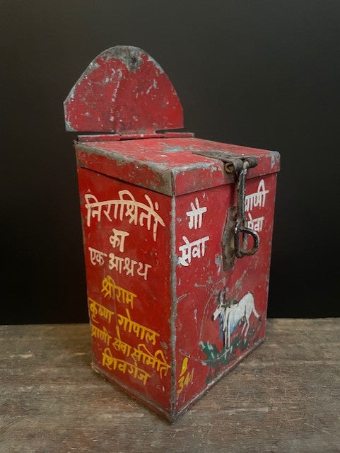 Vintage Nandi donation box from India