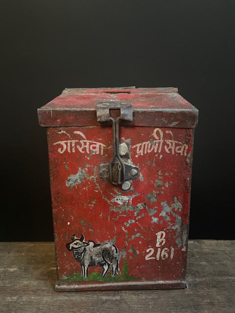 Boîte de dons Nandi vintage d'Inde