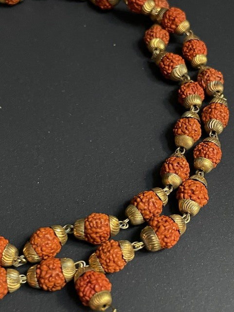 Rudraksha necklace from India with gold details