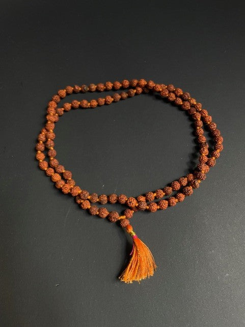 Rudraksha necklace from India - orange