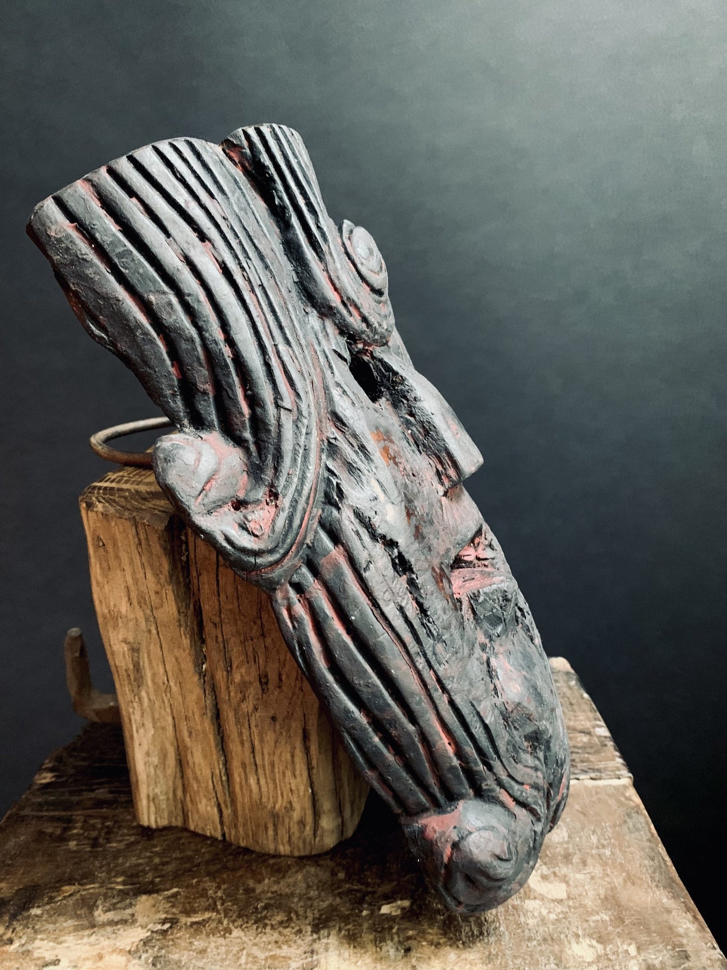 Wooden shaman mask from Nepal