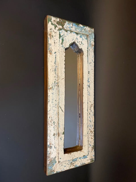 Temple mirror from India - white/blue