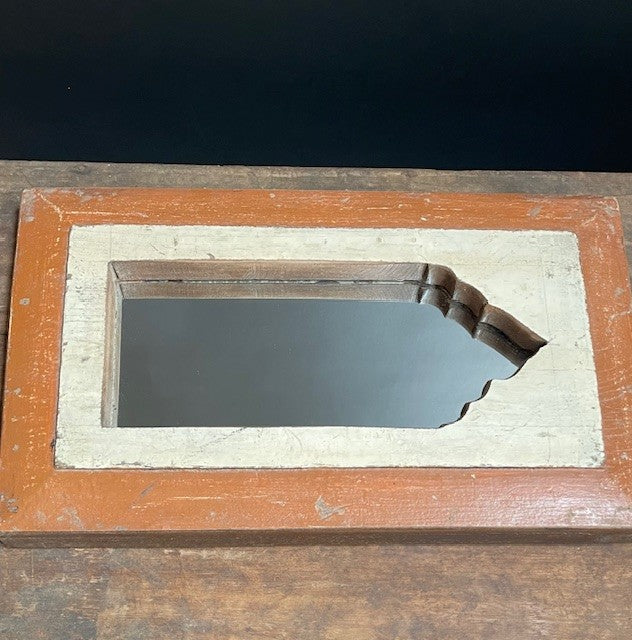 Miroir de temple d'Inde (marron-blanc)