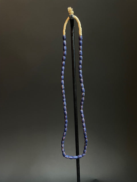 Vintage trade bead necklace from Ghana blue 