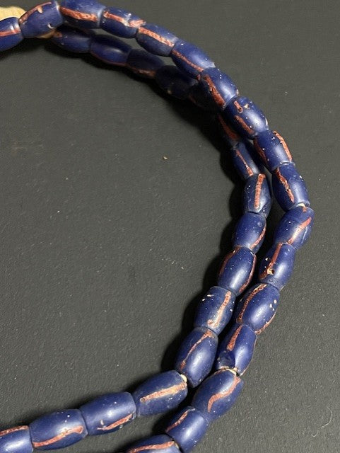 Vintage trade bead necklace from Ghana blue 