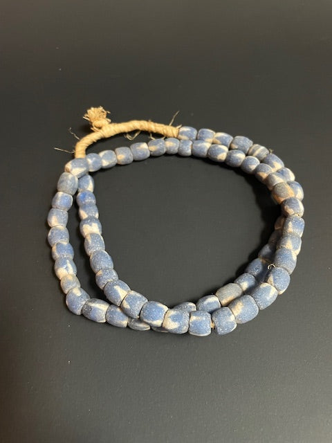 Vintage trade bead necklace from Ghana blue 