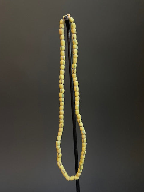 Vintage trade bead necklace from Ghana yellow 