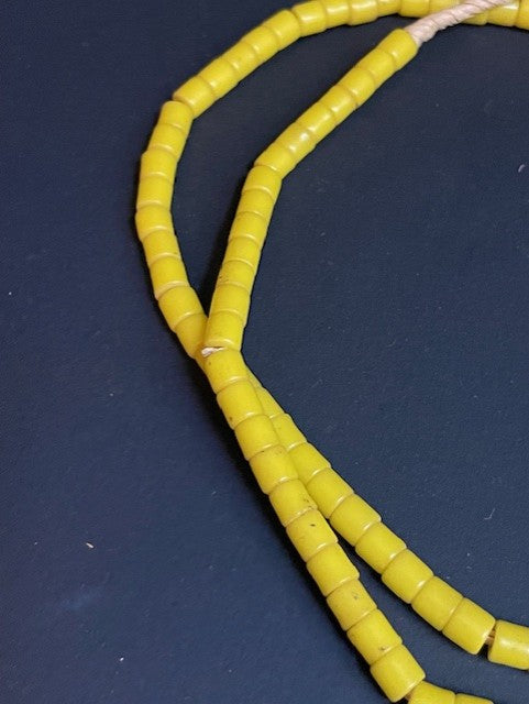 Vintage trade bead necklace from Ghana yellow 