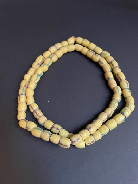 Vintage trade bead necklace from Ghana yellow 