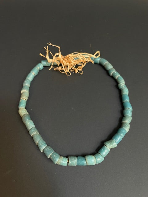 Vintage trade beads string from Ghana blue 