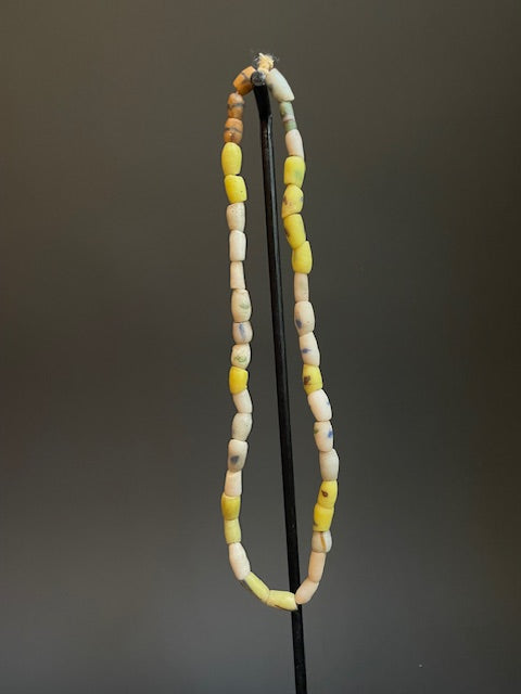 Vintage trade beads necklace from Ghana white mix 