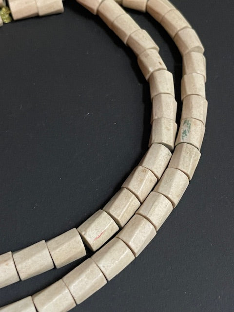 Vintage trade beads necklace from Ghana white 