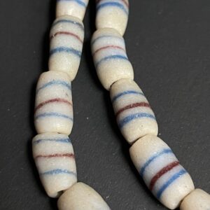 tradebeads necklace striped white beads